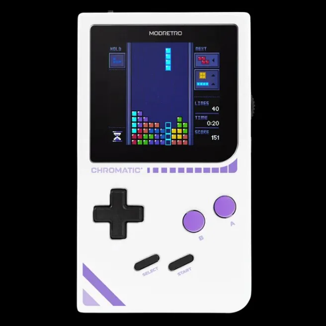 ModRetro Chromatic Bundled Retro Pocket Handheld Game Console Metal IPS Display Support GB GBC Game Cartridge