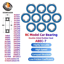Rodamiento MR105RS ABEC-7 (10 uds) 5X10X4mm rodamientos de bolas de MR105-2RS en miniatura rodamiento sellado azul MR105 2RS