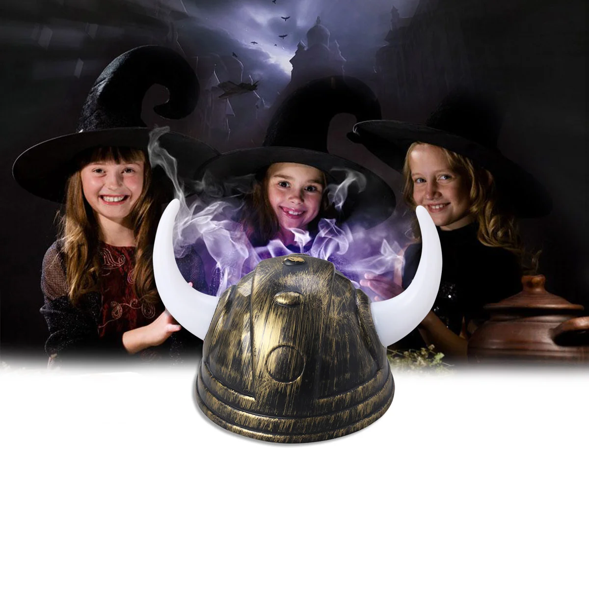 Cappello con corna di bue di bufalo Cappello vichingo Decorazione di Halloween Puntelli Accessorio per feste Giocattoli per bambini Giocattolo per feste in costume cosplay
