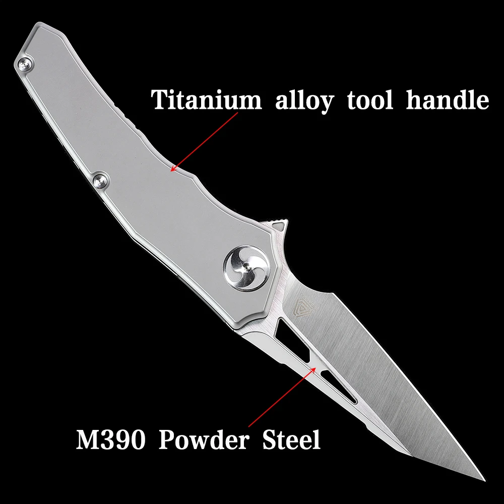 Flipper Zero Knife Bearing M390 Outdoor Tool Folding Knife Titanium Alloy Tactical Knife  edc Self Defense Hand Tools