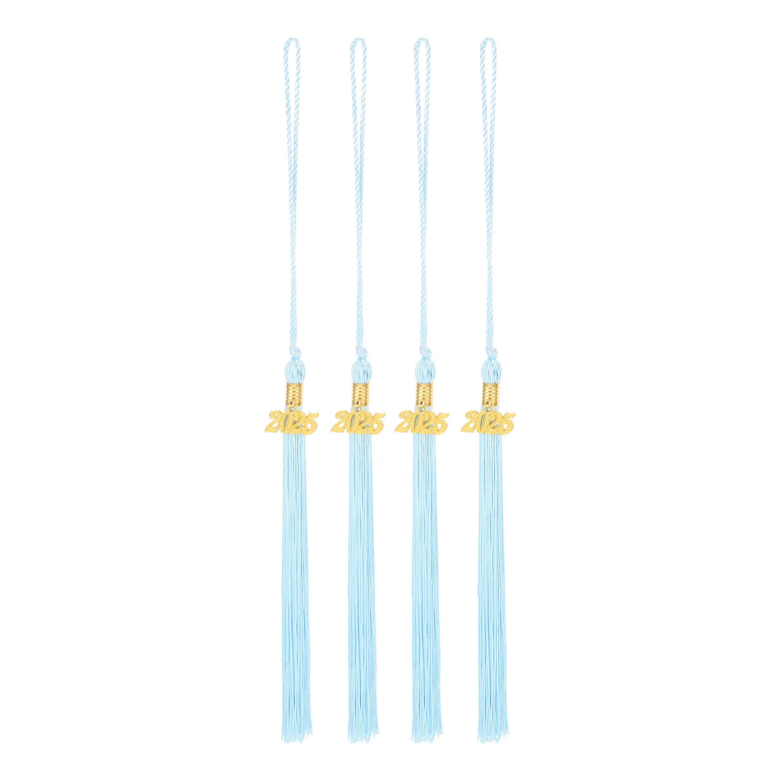 

4Pcs Graduation Tassel Set 2025 Gold Charm Caps Decorative Fringe Pendants for Graduation Caps Memorial Graduate Accessories