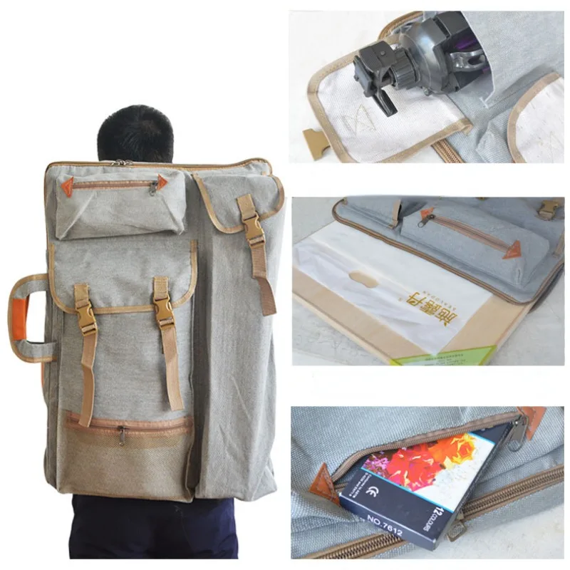 Canvas Backpack 4K Multi-functional Drawing Pad Bag Storage Tools Art Students Outdoor Painting Sketch Bag Portable Art Supplies