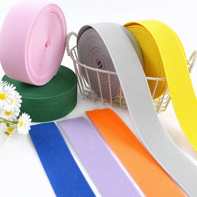 

5M 10-50mm Colored Elastic Band for Garment Waistband Rubber Bands Underwear Bra Strap Stretch Webbing Tapes Sewing Accessories