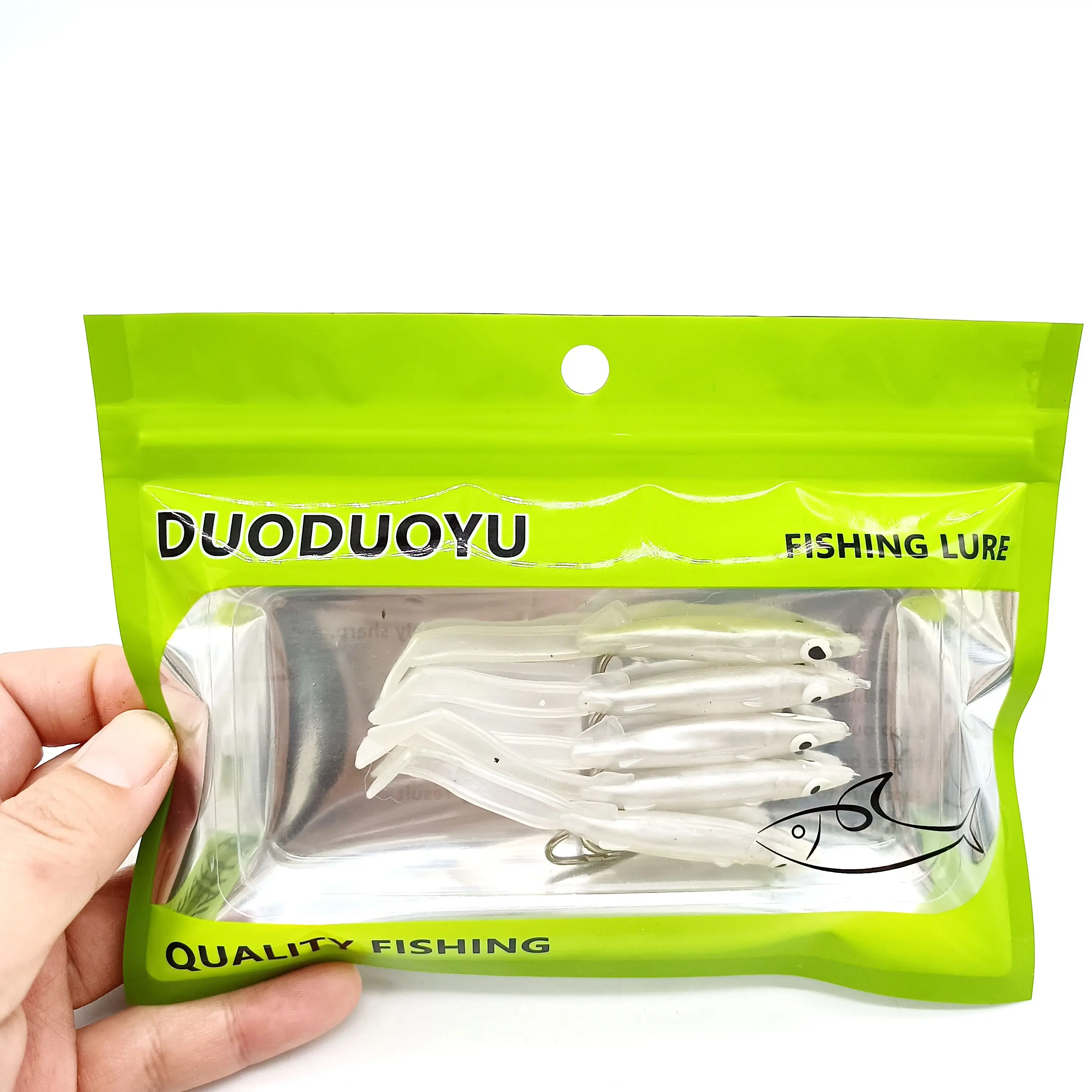 DUODUOYU 5PCS 장어 부드러운 플라스틱 낚시 미끼 2.6g/80mm 작은 바닷물 Isca 인공 크랭크베이트 소프트 낚시 태클