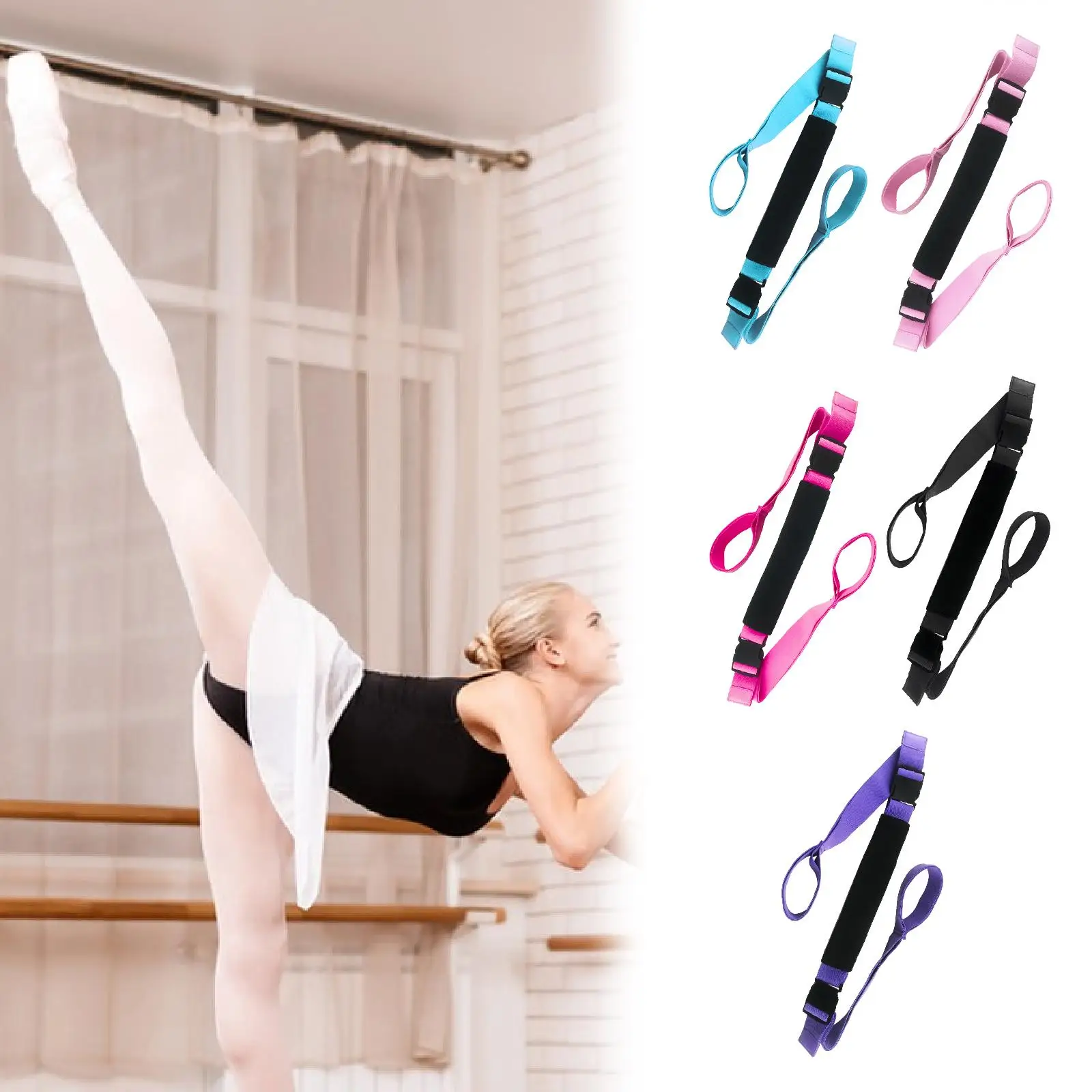 

Эластичный пояс для йоги, регулируемая растягивающая лента, ремни для пилатеса, тренажер для гибкости для домашнего спортзала, танцев и тренировок