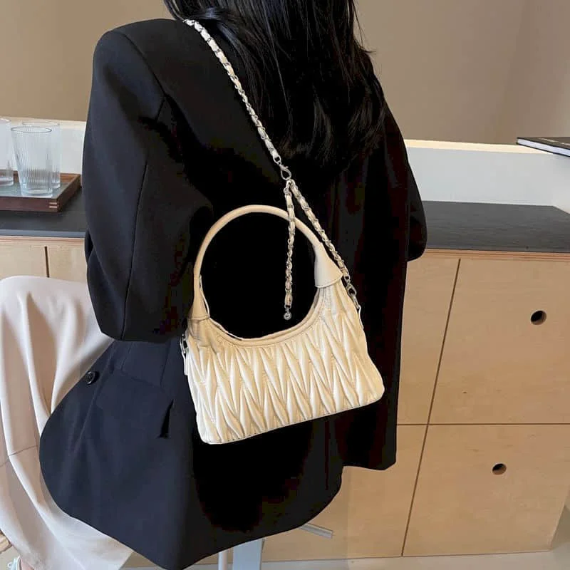 

Сумки на плечо для женщин. Высококачественные сумки через плечо с цепочкой. Корейский стиль. Новые нишевые женские роскошные сумки-бродяги для поездок на работу.