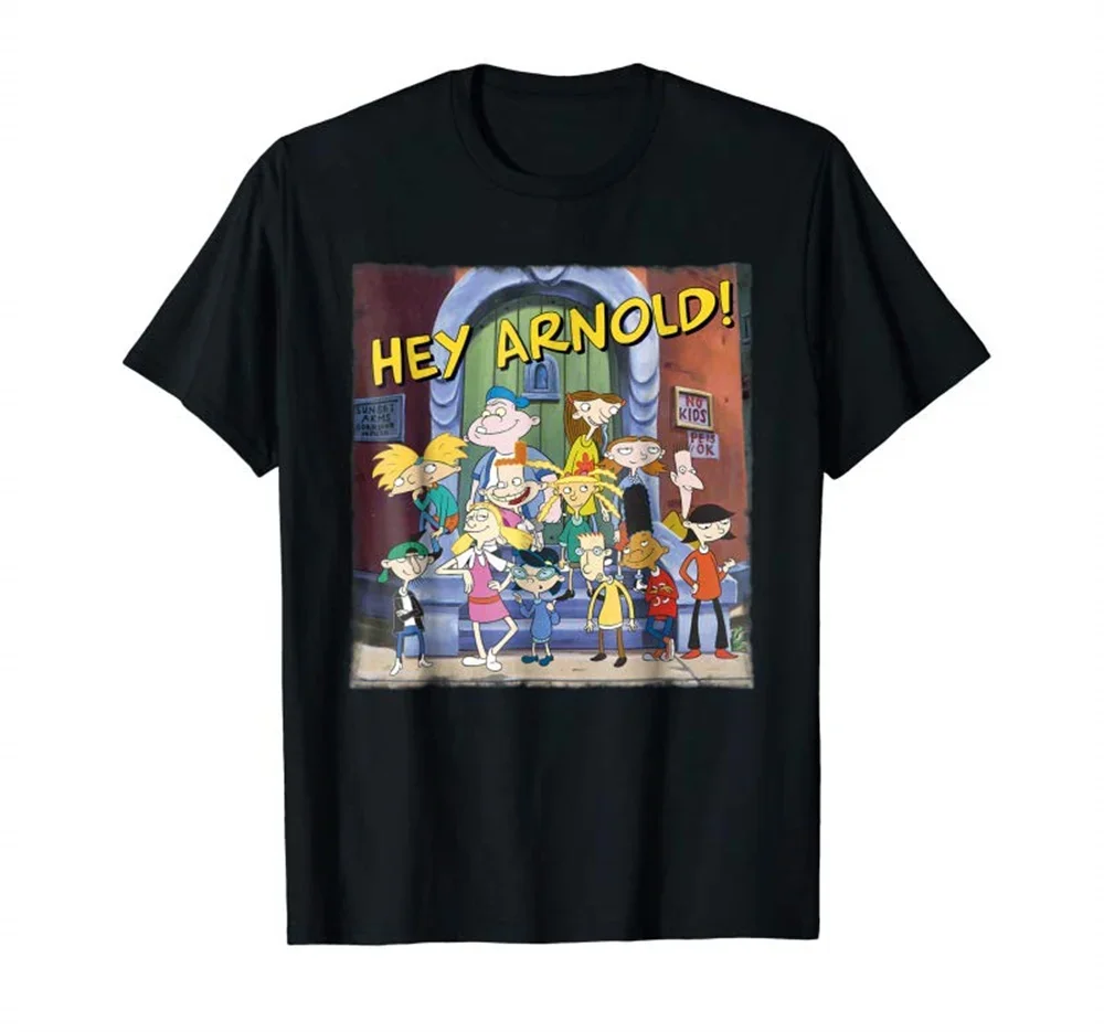 Hey Arnold Characters Handshake Retro T-shirt | Unisex Heavy Cotton T-shirt