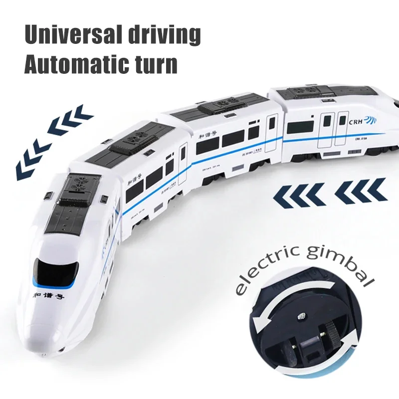 Kids Simulation High-speed Railway Train Toys Electric Sound Light Train Model Car Puzzle Toys for Boys Girls Birthday Xmas Gift