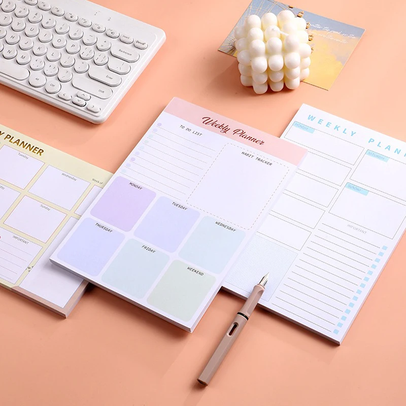 52 Sheets Weekly Plan Book Magnetic Attraction Efficiency Manual Weekly Notebook Time Management Notebook Tearable Notebook