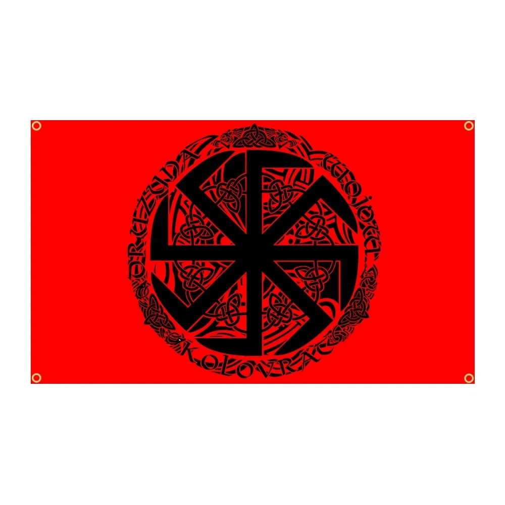 

W 3x5FTS The Viking Hammer of Thor Flags Runic Viking Compass Norse Mythology Banner 3x5 ft banner flag decoration banner