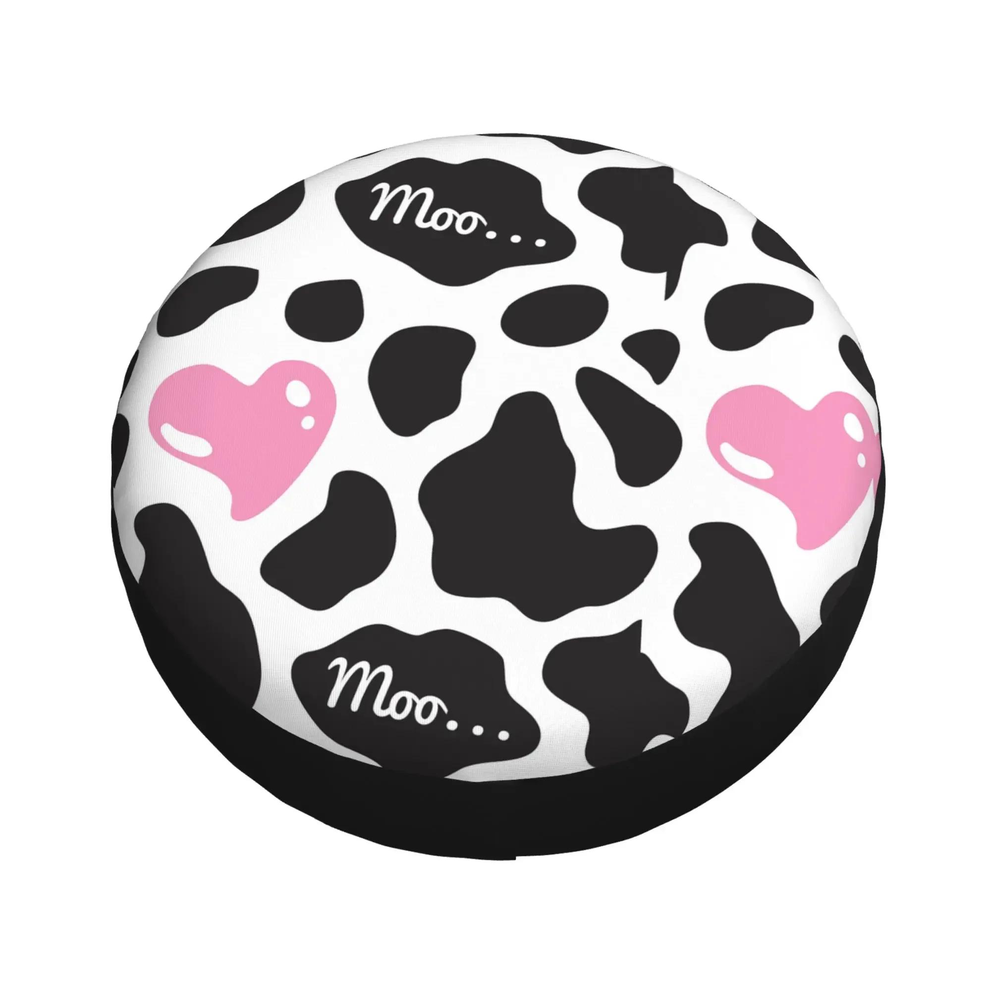 Cartoon Cow Print Hearts Proof Wheel Tire Cover Wheel Cover Accesorios Auto Car Accesorios for Men Women Vehiles 14-17 Inch