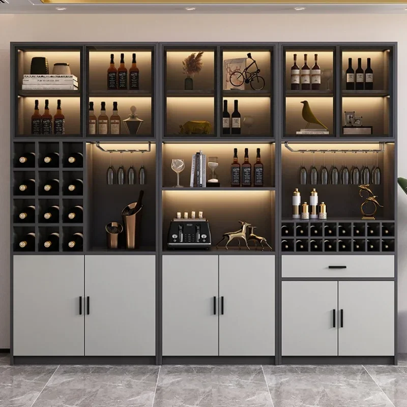 

Display Storage Wine Cabinets Modern Glass Simplicity Restaurant Luxury Wall Meuble Vin Bar Wine Cabinets Furniture QF50JG