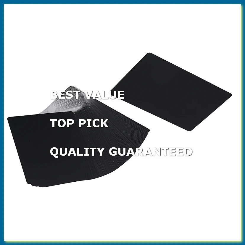 100 Pcs Metal Engraving Blanks Aluminum Sheet Laser Engraving Business Card Engraving DIY Gift Cards, Matte Black