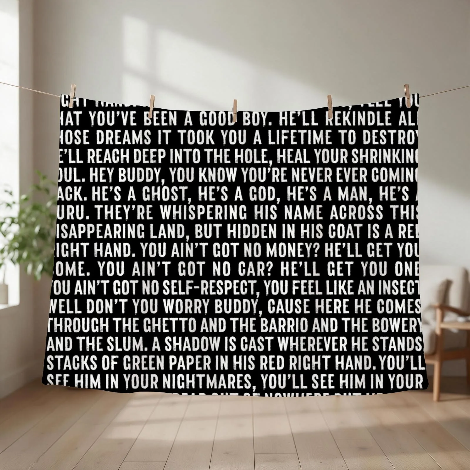 Red Right Hand - Nick Cave & The Bad Seeds (lyrics) Throw Blanket Hair Furry Thermals For Travel blankets ands Blankets