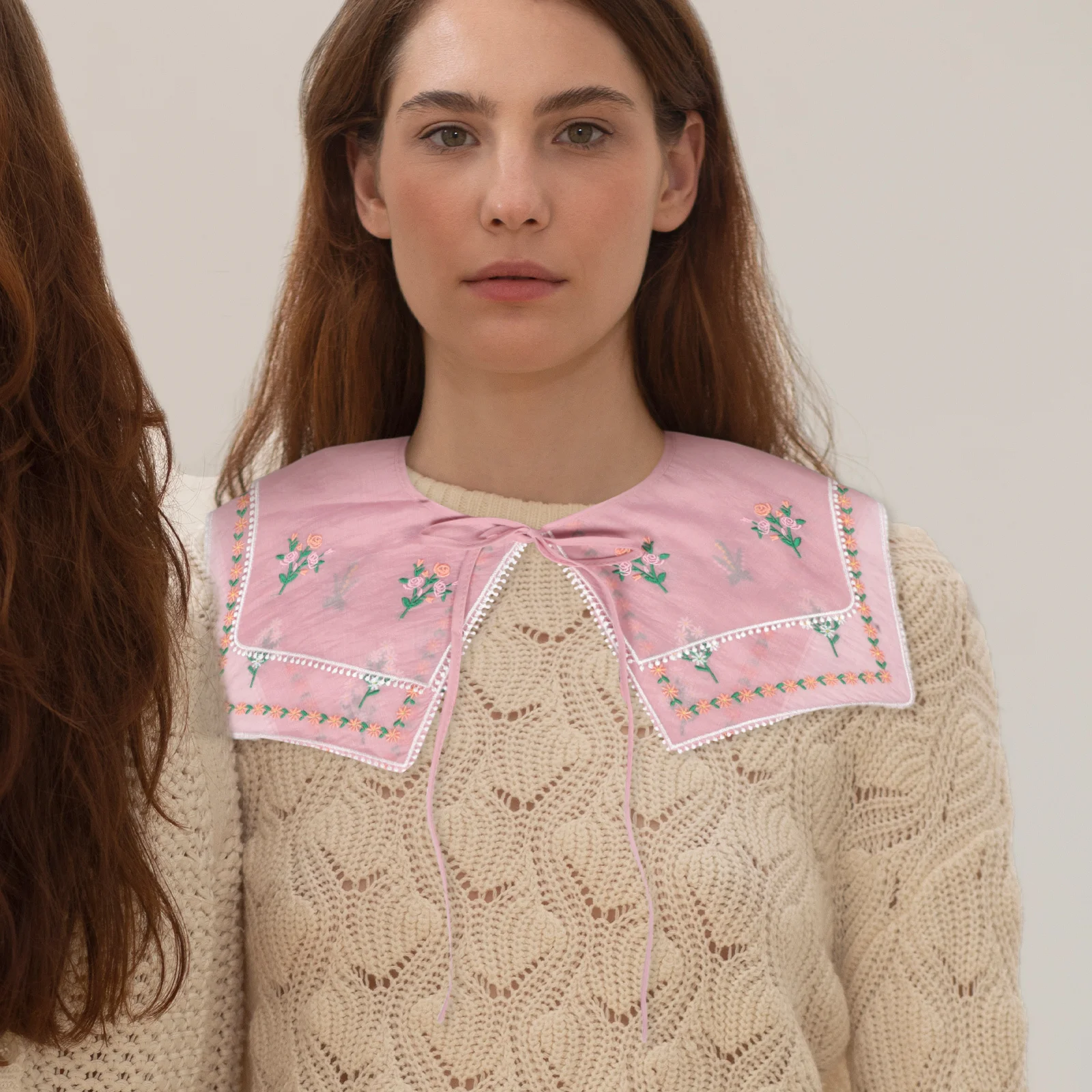 

Ethnic Style Fake Collar Women Embroidered Detachable Shawl Insert Lightweight Neckwear For Occasions Shawls Wraps