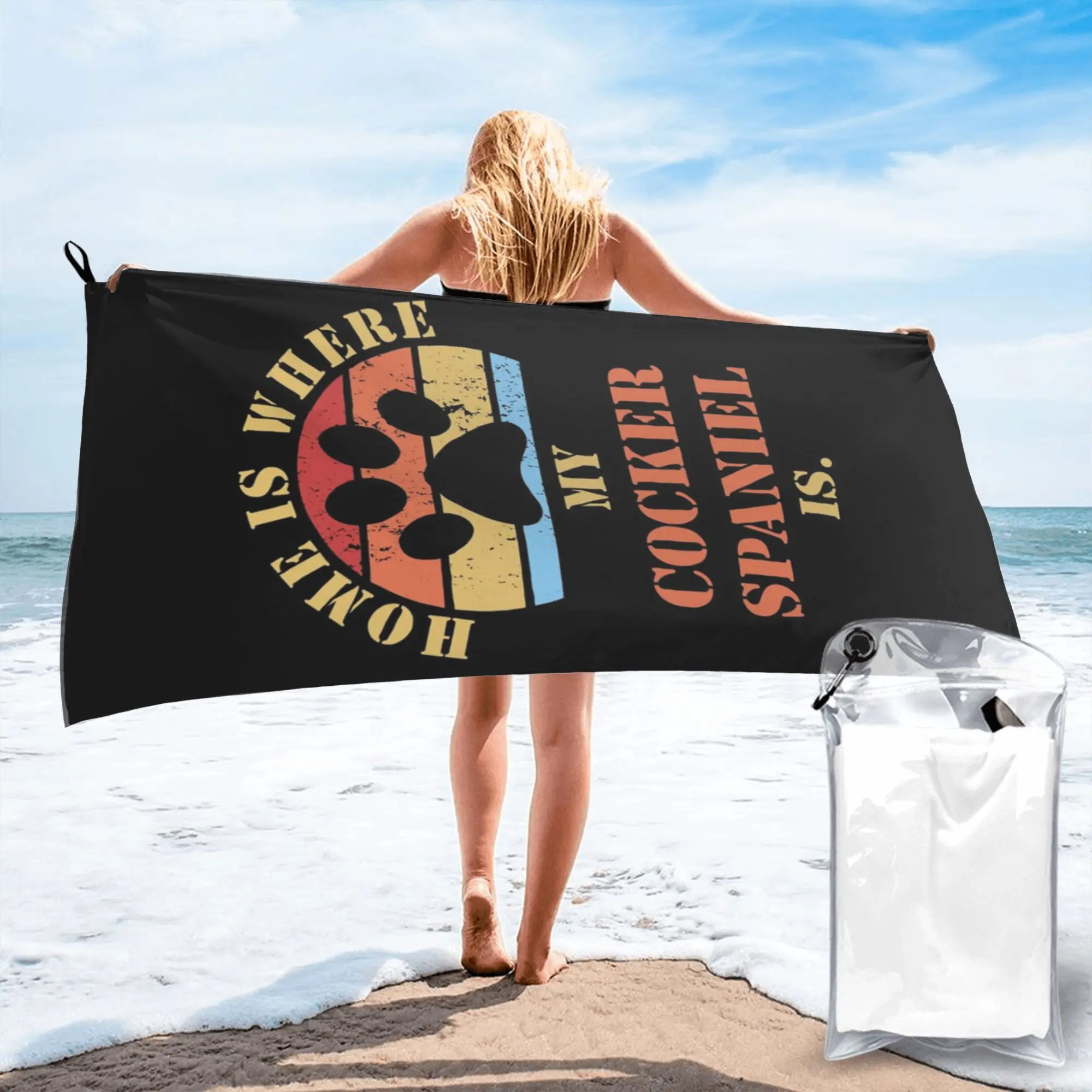 COCKER SPANIEL Dogs Funny Quote For Dog Owner Beach Towel Soft Microfiber Quick Dry Absorbent Quick Towels For Mountain Climbing