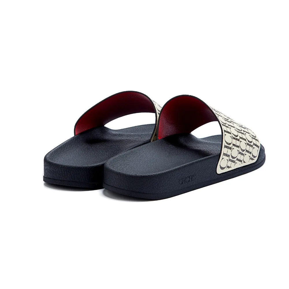 شرائح نسائية جديدة موضة طباعة حروف متعددة المناسبات صنادل شاطئ سيليكون متعددة الاستخدامات #5