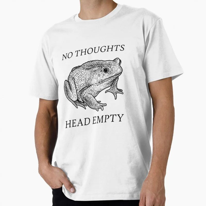 

No Thoughts Head Empty Frog vintage Japanese eldritch horror gift T shirt for men Large size Tops S-6XL 100% cotton tee