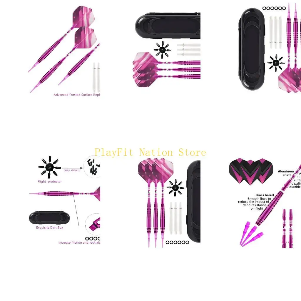 

242F Profession 3 Pack Soft Tip Darts Set 19 Grams with Aluminum Shafts Darts Flight