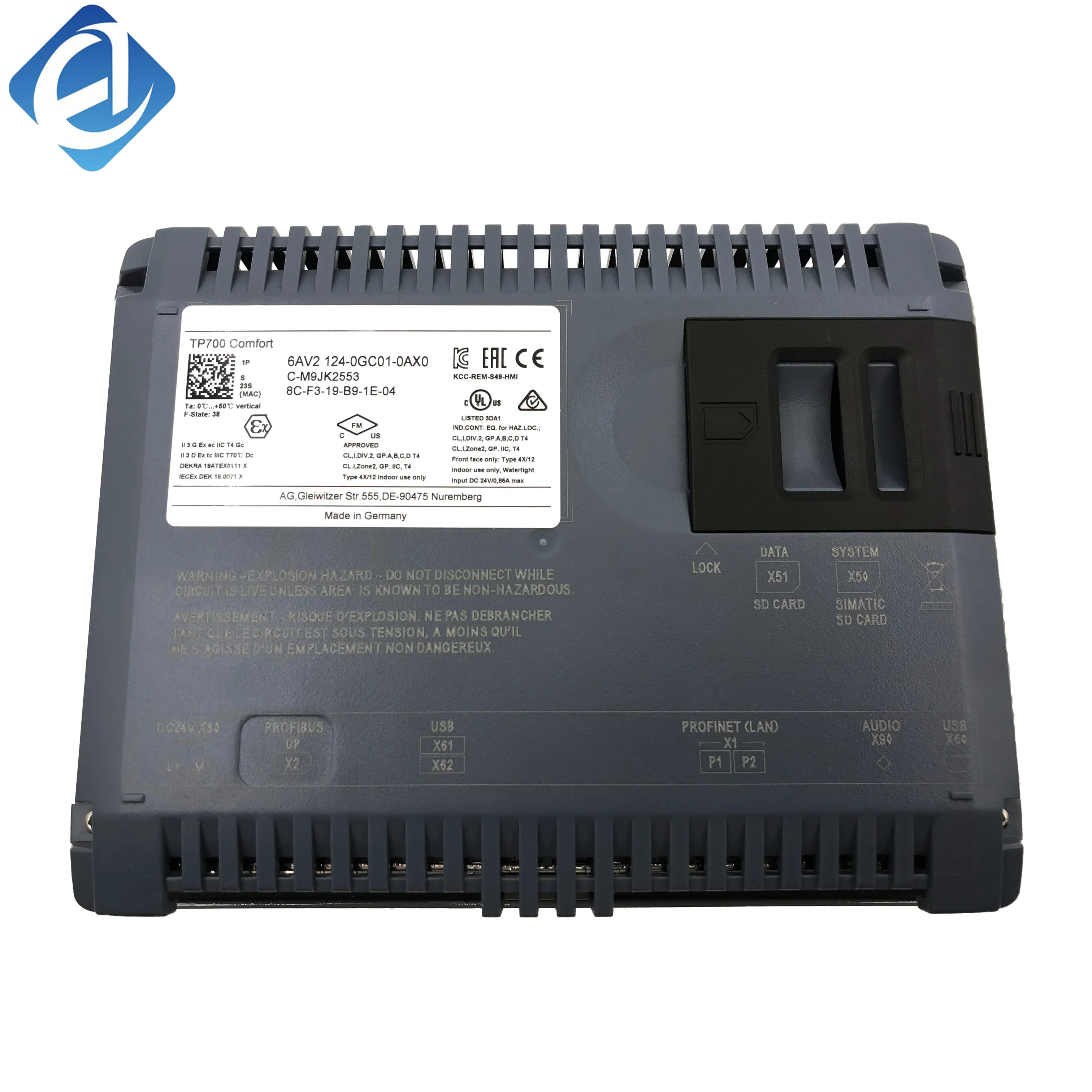 New Original 6AV2124-0GC01-0AX0 6AV2 124-0GC01-0AX0 PLC HMI Touch Panel Screen Stock In Warehouse