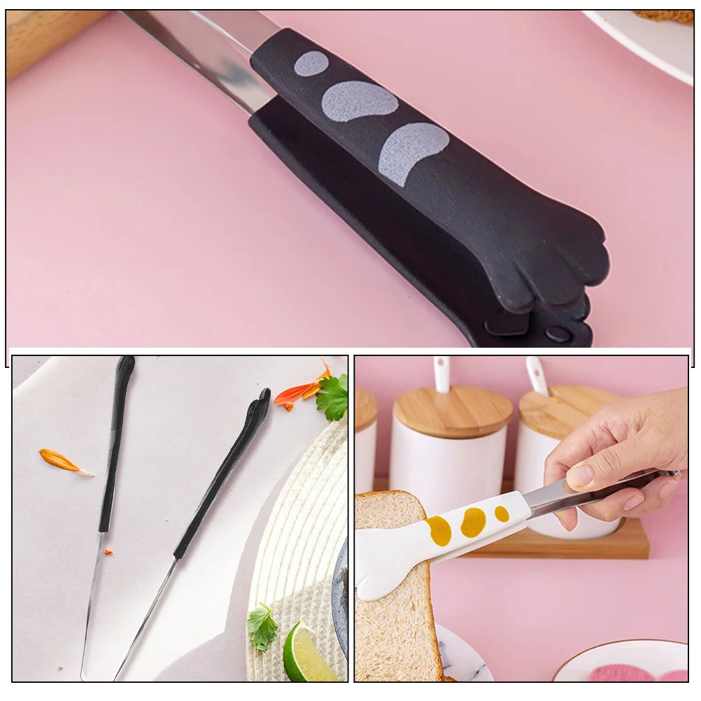 

3pcs Food Clamp Multi-Function Bbq Tongs Ergonomic Kitchen Tool Portable Stainless Steel Salad Tong Grill Clip For