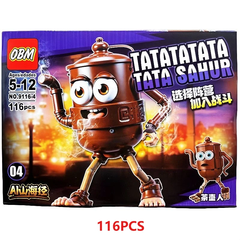Tung Tung Tung Sahur ‌   Figura giocattolo assemblato Brainrot italiano Tralalero Tralala ‌   Boneca Kids Building Blocks Blind Box Toys Regali