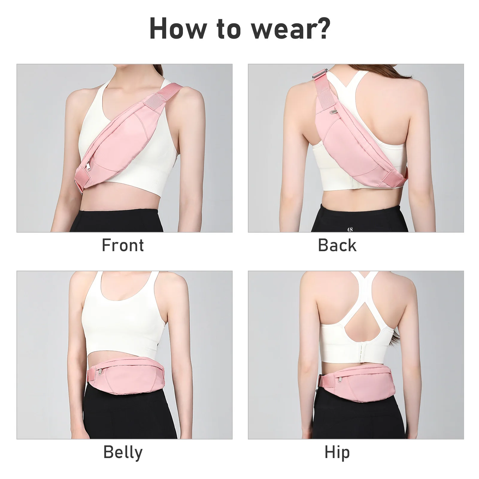 حقيبة خصر فاني حقيبة حزام للسيدات والرجال، حقيبة حزام كروس قابلة للتعديل حقيبة الورك، المشي لمسافات طويلة، ركوب الدراجات، حقيبة الخصر للجري الصباحي #6