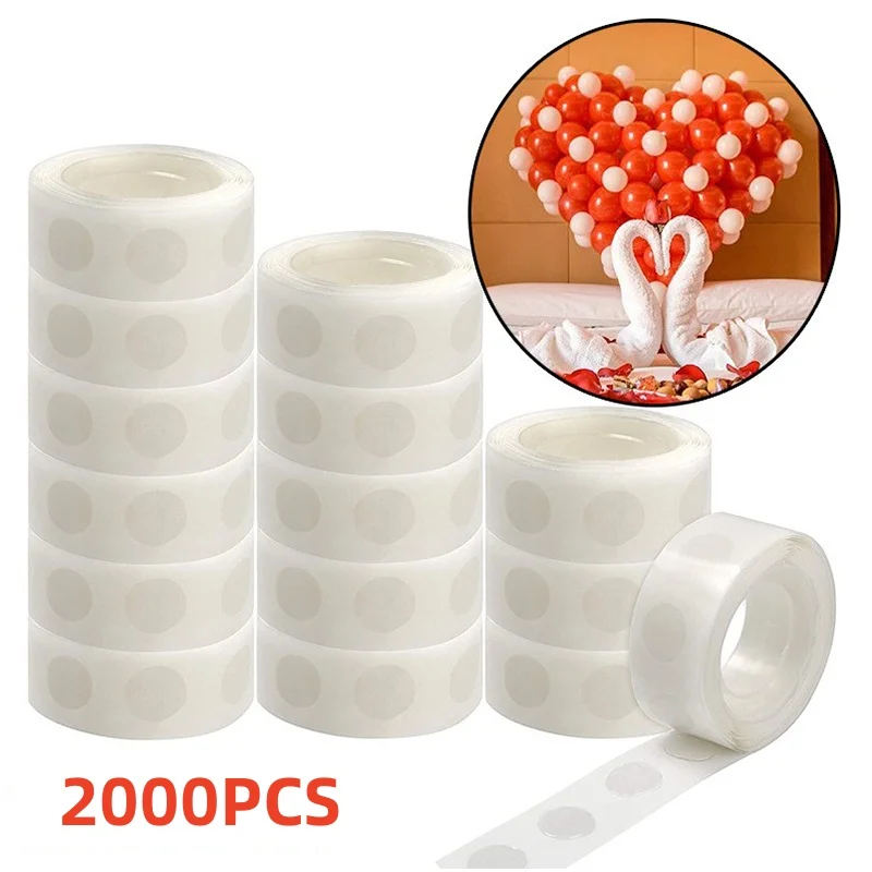 100-2000pcs Double-sided Adhesive Dots Transparent Removable Balloon Adhesive Tape Glue For DIY Wedding Birthday Party Decor