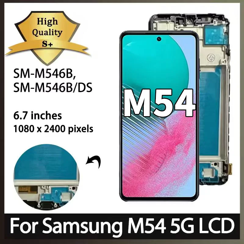 67-''スーパー-amoled-サムスン-m54-液晶ディスプレイフレーム付きサムスン-m54-5-グラムディスプレイ-m546b-m546b-ds-液晶交換