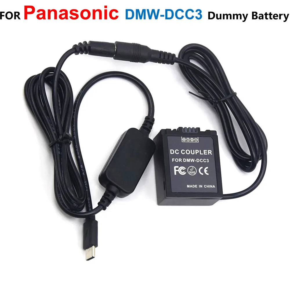 

DMW-DCC3 DC Coupler DMW-BLB13 Dummy Battery+USB Type C Power Cable For Panasonic Lumix DMC-G1 GH1 GF1 G2 G10 G2A G2K G2R G1KEGA