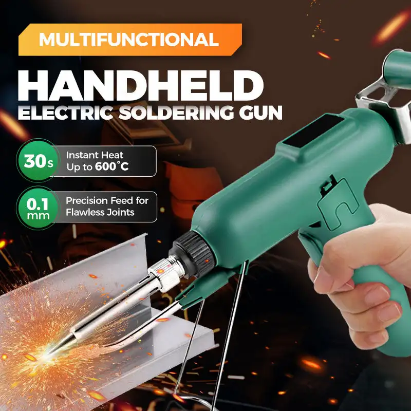 Kit de ferro de solda elétrico 80w, 110v / 220v, portátil, automaticamente pistola de solda, enviar ferramenta de reparo de solda de estanho, pistola de ferro de solda