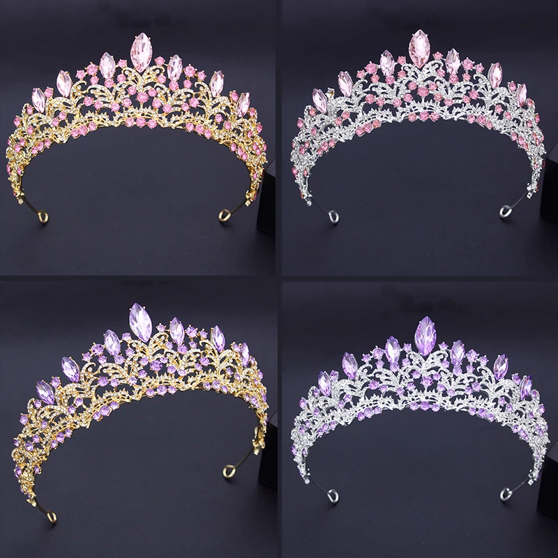 

Purple Tiaras and Crowns for Women,Wedding Tiara for Bride,Princess Pageant Crown Diadem,Crystal Headpiece for Birthday Prom