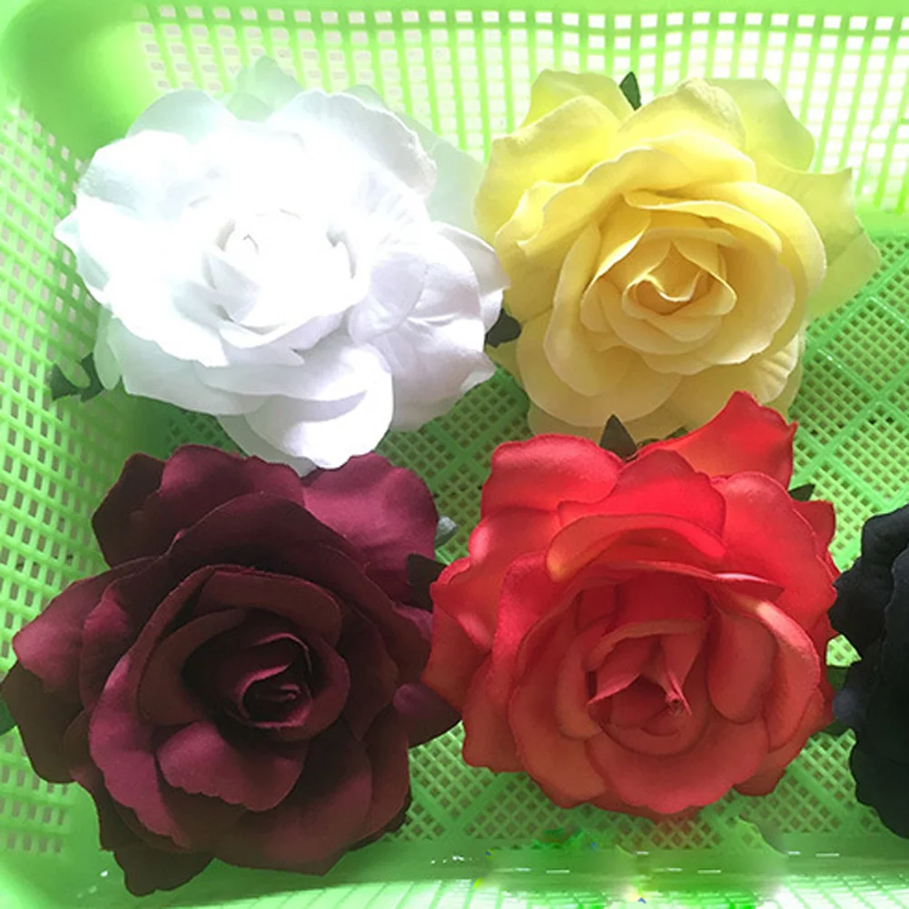 Headdress Hair Accessories For Bridal Wedding Flocking Cloth Red Rose Flower Hairpin Hair Clip Simulated Flower Hairpin Ornament