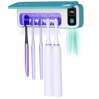 Wall Toothbrush Sanitizer Holder with Light, 5 Slots Toothbrush Holder Rechargeable with Air Dry for Bathroom, 2000mAh