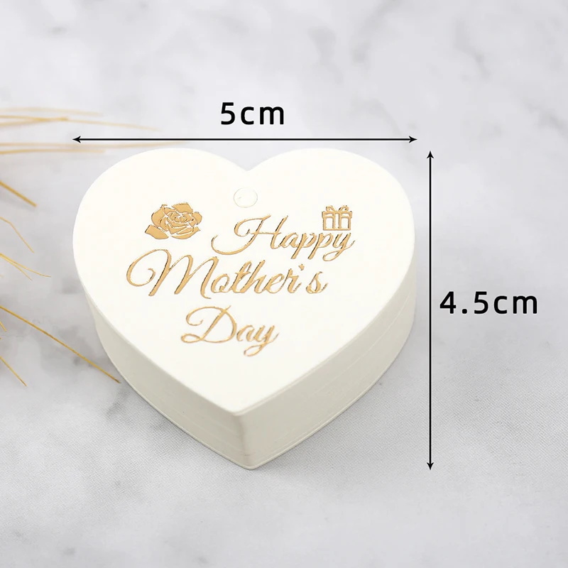 50Pcs Happy mother\'s Day etichetta a forma di cuore imballaggio scatole di decorazione carta per confezioni regalo fai da te fatte a mano Hang