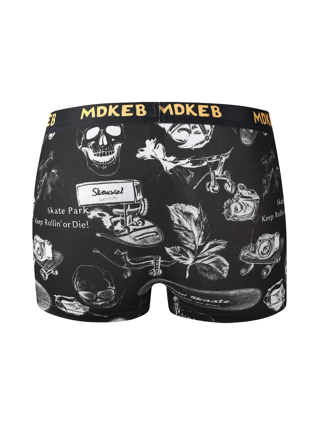12-Pack Men's Boxer Briefs Cool Skeleton Graffiti Print High Elastic Breathable Unique Youth Men's Boxer Shorts Multiple Colors