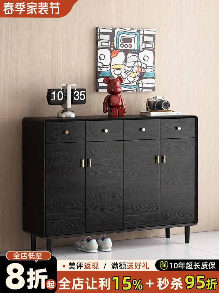 Shoe cabinet household door storage cabinet integrated against the wall new 2026 popular high-end mystery cabinet