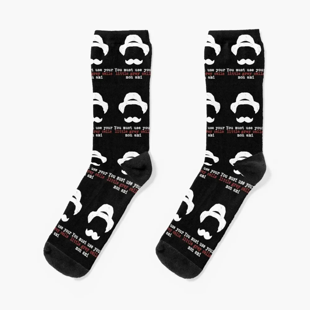 

Agatha Christie Hercule Poirot Little Grey Cells Socks christmas gift winter gifts short Socks Male Women's