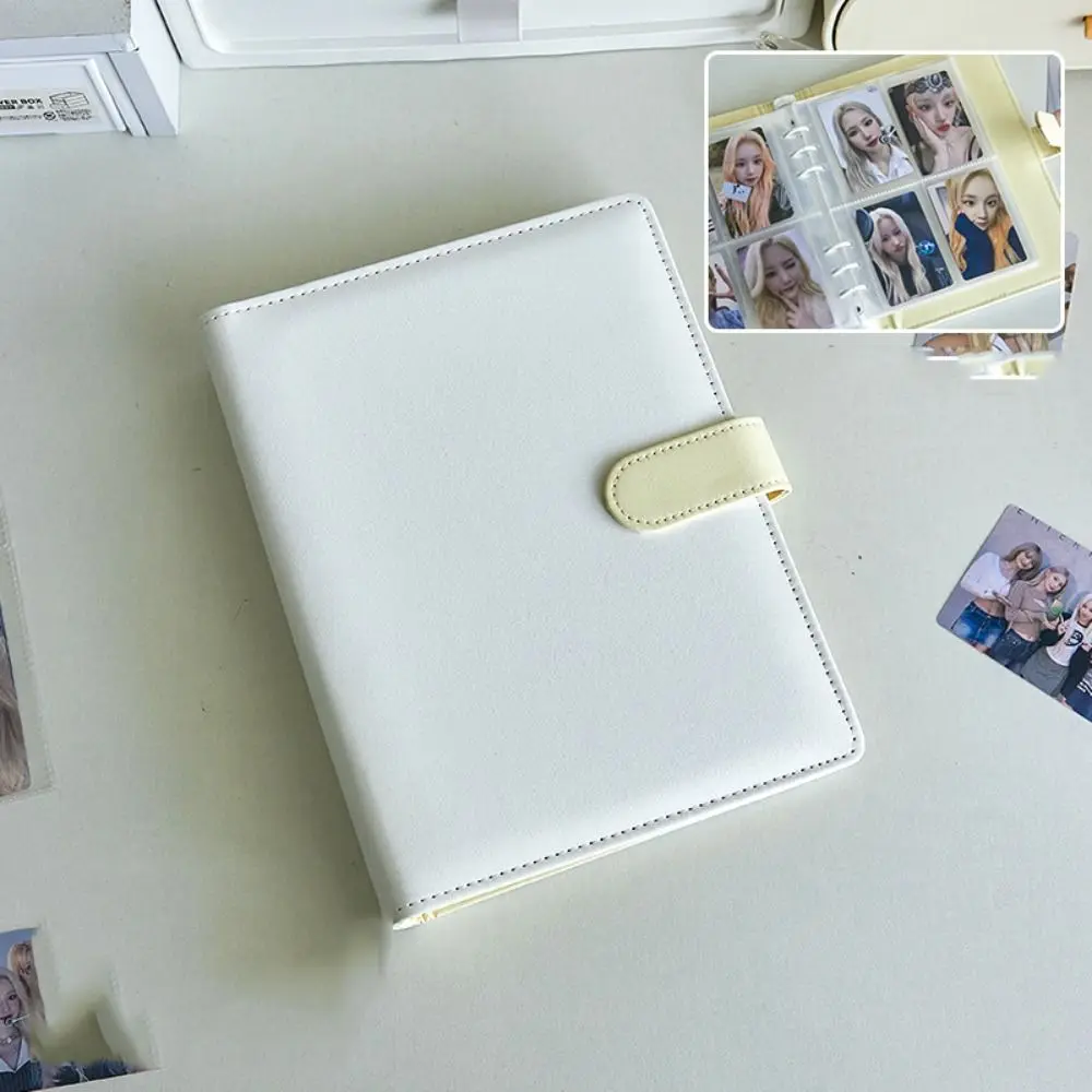 Large Capacity A5 PU Photo Album Waterproof Loose Leaf Star Photocard Holder Four Grid Anti-scratch