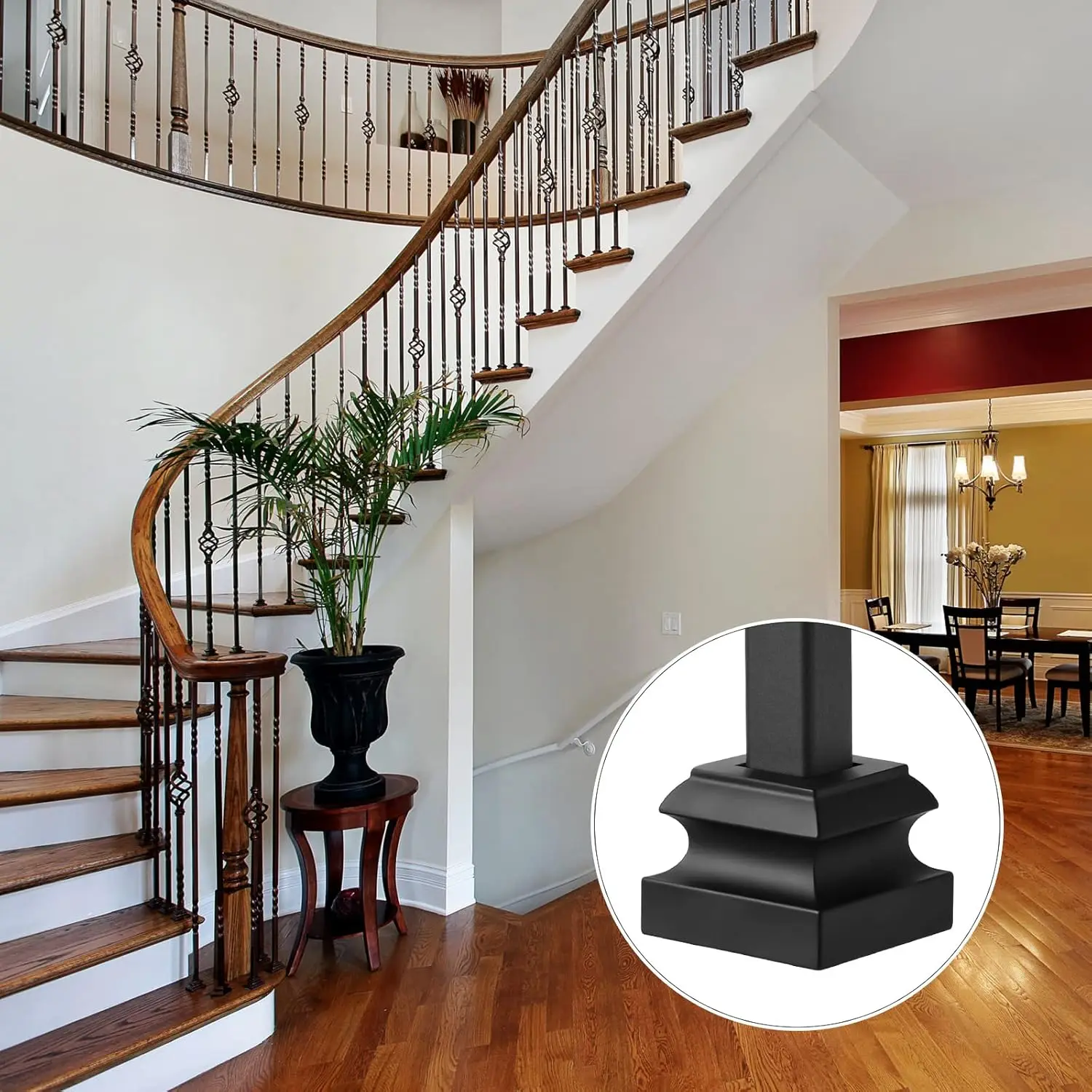 أحذية الدرابزين الحديدي درج حذاء مسطح مع المسمار ل 1/2 بوصة مربع التمرير سلة تويست المفصل الدرج الدرابزين المغزل المعدني #3