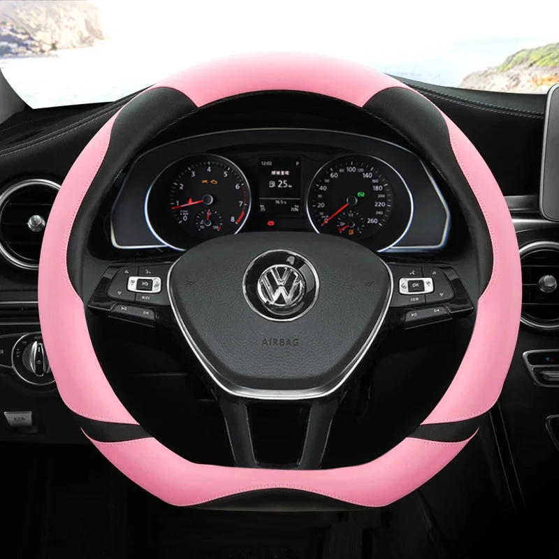 D Shape Car Steering Wheel Cover For VW Golf 7 Polo 2014-2022 Scirocco Jetta 6 2017-2022 Santana 2016-2022 Auto Accesorioss