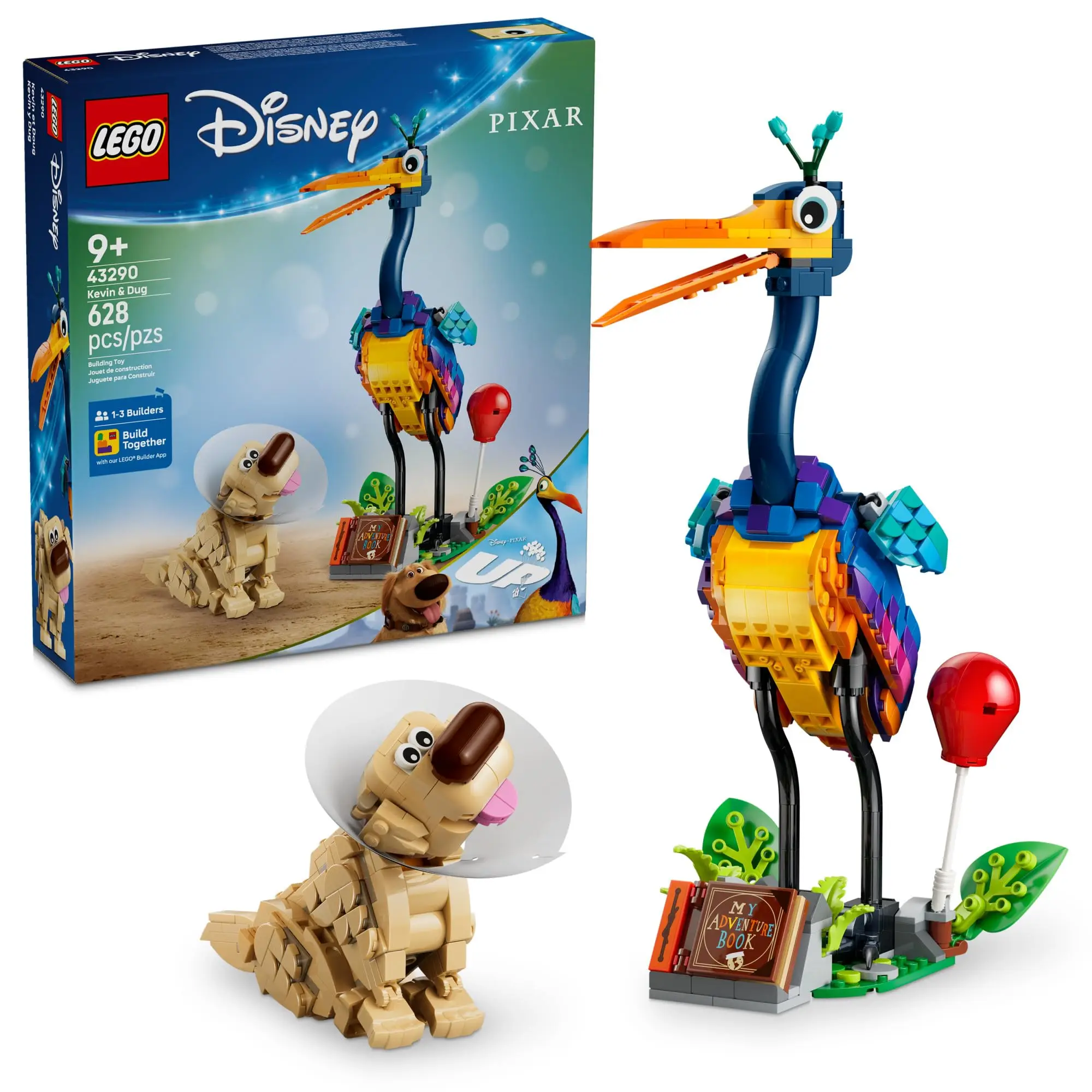 LEGO ®   Set de Construcción de Juguetes de Disney y Pixar, Kevin y Dug (43290), Juguete de Construcción de Animales, 628 Piezas