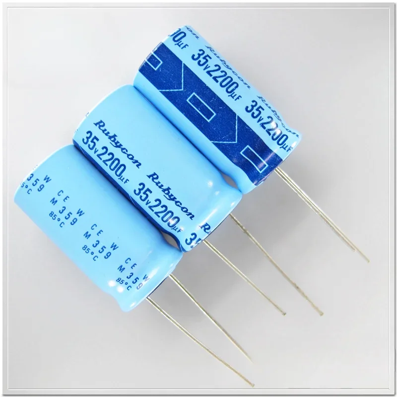 Rubycon TWSS CEW Capacitor de Áudio, Azul, 35V, 2100 uF, 16x31mm, 5 Unidades, 20 Unidades