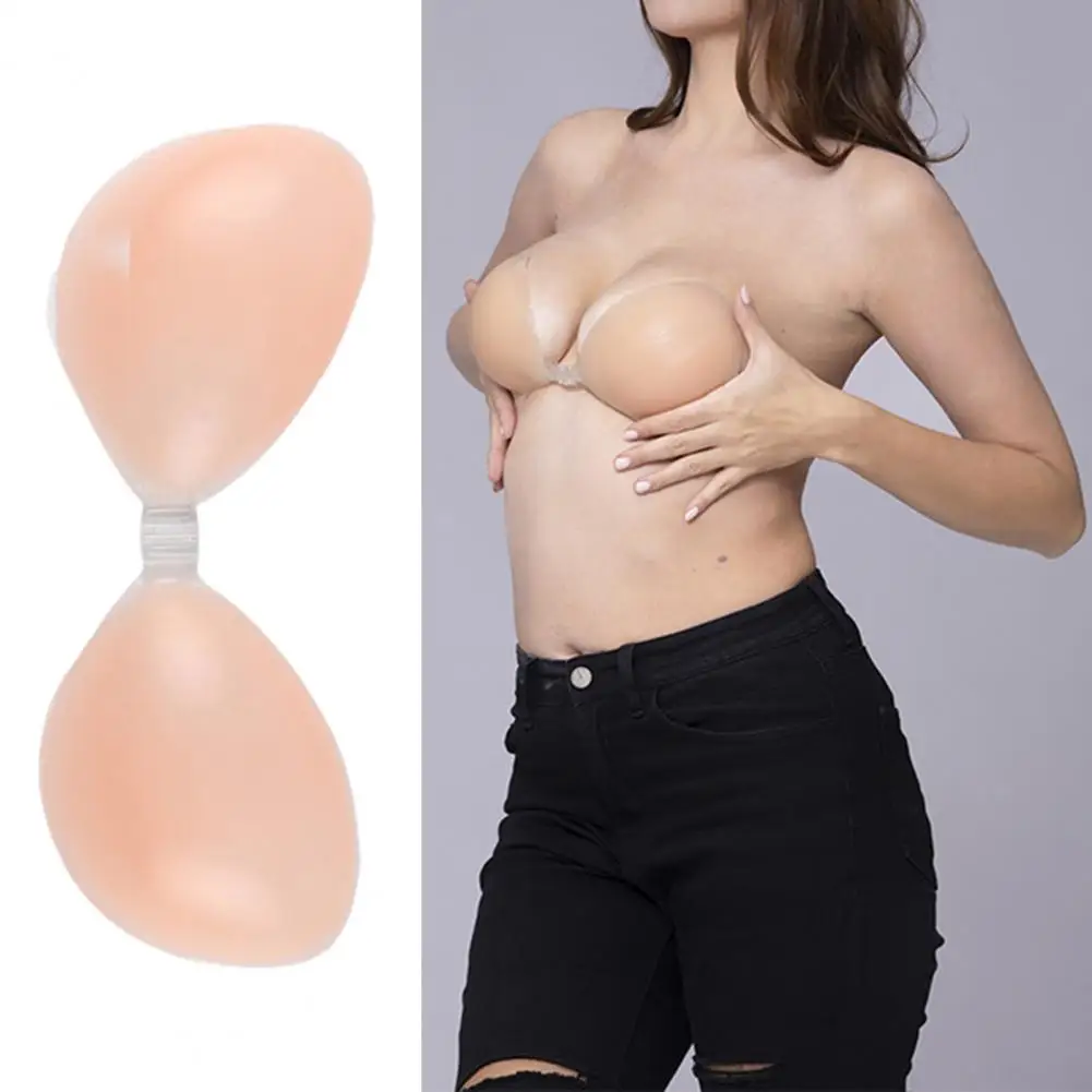 Womens Invisible Bra Super Soft Breathable Strapless Reusable Good Lifting Effect Protective Silicone Women Push-up Sticky Bra