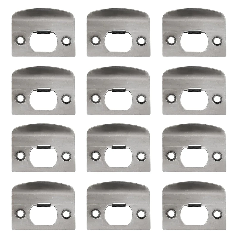 12 PCS Door Strike Plate, Black Deadbolt Strike Plate, Stainless Steel Deadbolt Covers Door Reinforcement Kit-A20R