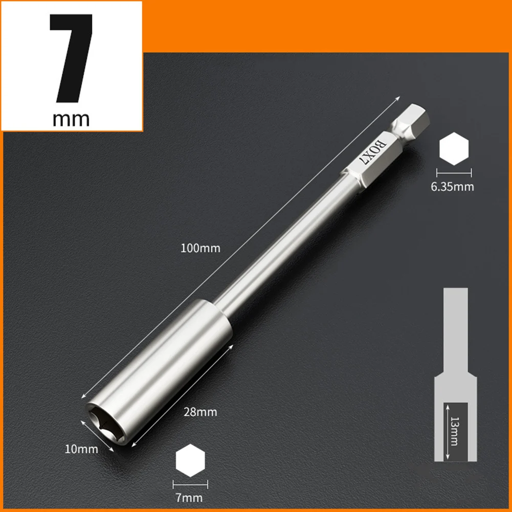 Portapuntas de extensión de vástago de 6,35mm para mantenimiento, nuevo, adsorbe firmemente los cerraduras de tornillo sin deslizar, tamaño opcional de 4,0mm