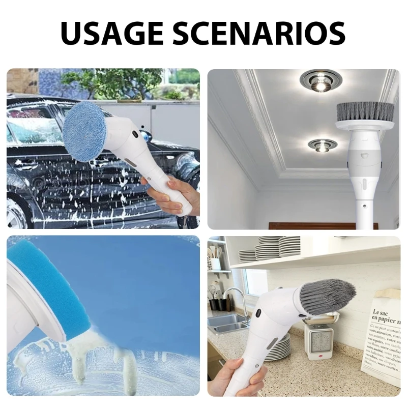 Cepillo limpieza eléctrico, cepillo limpieza inalámbrico multifuncional para hogar