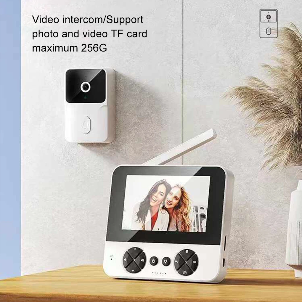 4.3 "Video-intercom draadloze buitendeurbel smart home videodeurbel met infrarood nachtzicht visuele bewakingscamera   ﻿