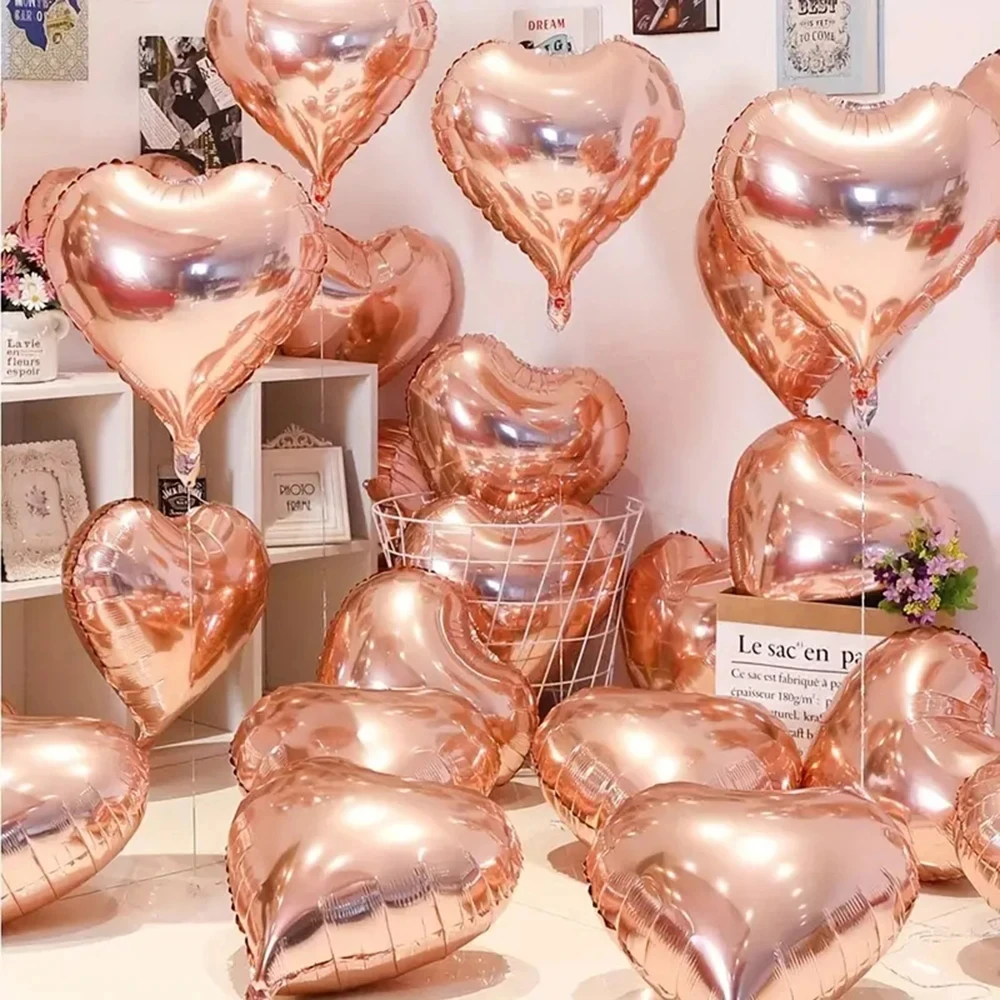 18 Inch Heart-shaped Aluminum Film Balloon Set Suitable For Party Decoration Room Decoration Wedding Decoration