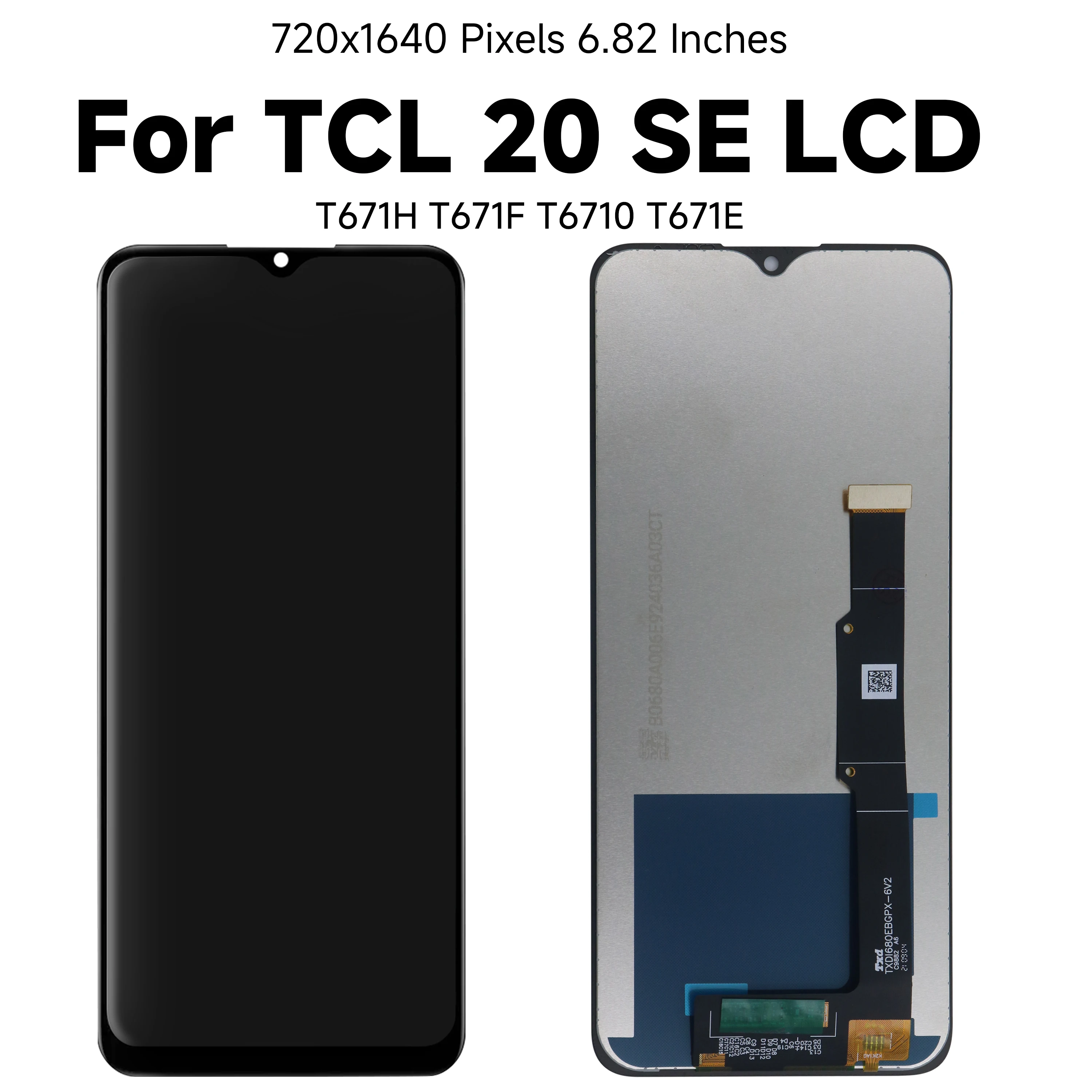 6.82'' For TCL 20 SE LCD Touch Display Screen Digitizer With Frame Assembly For TCL 20SE T671H, T671F, T671O, T671E Display